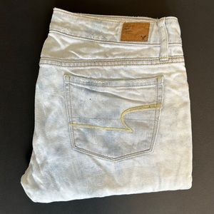 American Eagle white wash skinny jeans